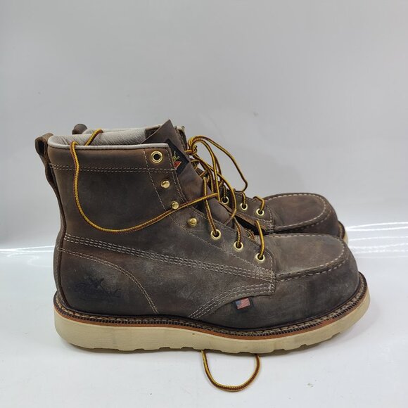Thorogood Men\'s Dark Brown‎ American Heritage Leather Mac Toe Work Shoes 10.5D main image 5